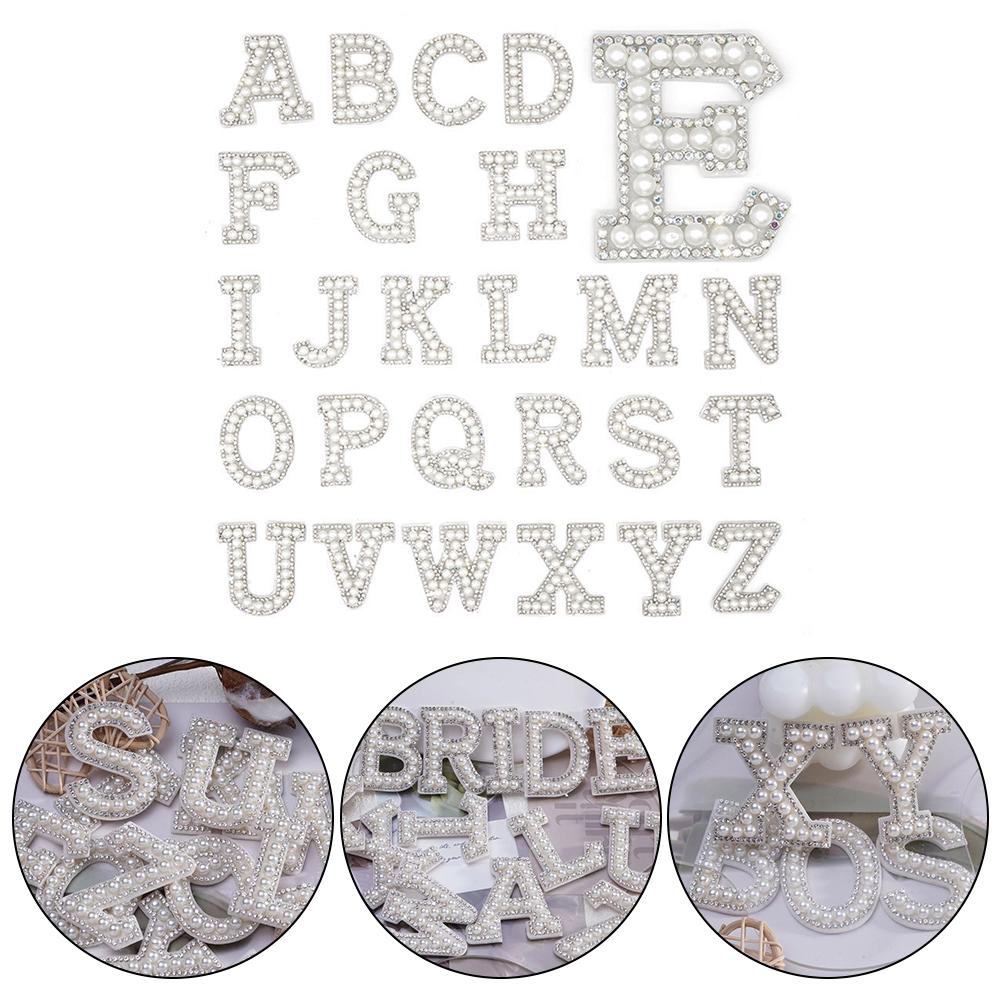 Pearl Letters Clothes Letter Alphabet Embroidery Sparkle