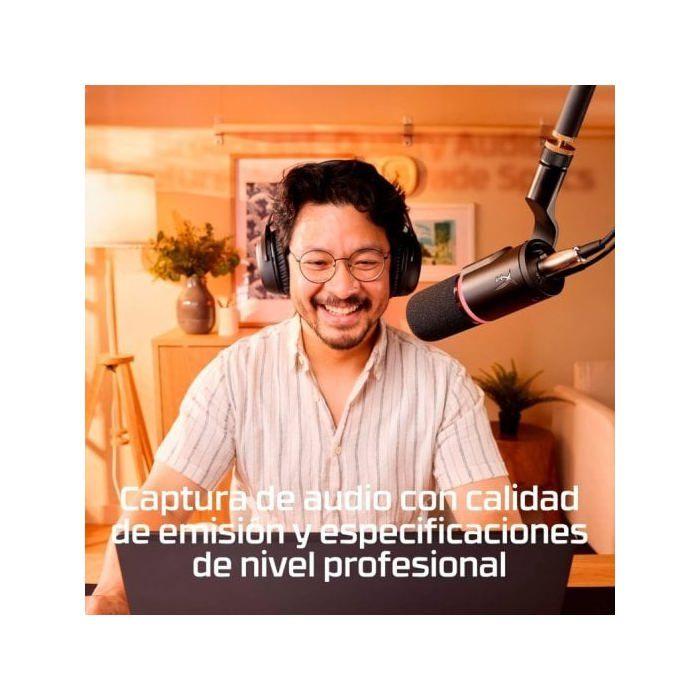 Micrófono HyperX FlipCast USB/XLR dinámico con brazo articulado negro