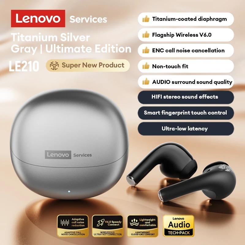 Original Lenovo LE210 Wireless Bluetooth 6.0 Earphones Low Latency HiFi Sound Quality Gaming Sport Headphones HD Call Noise Reduction Earbuds