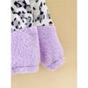 Cozy & Cute Girls' Leopard Print and Pink Fleece-Lined Zip-Up Hoodie Jacket - Warm, Thick Polyester Blend for Autumn/Winter, Long Sleeves,Casual Style
