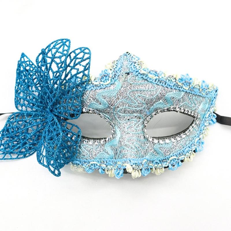 Benátská maska motýla pro ženy Maškarní maska Halloweenská párty maska s držákem Půlmaska Mardi Gras maska