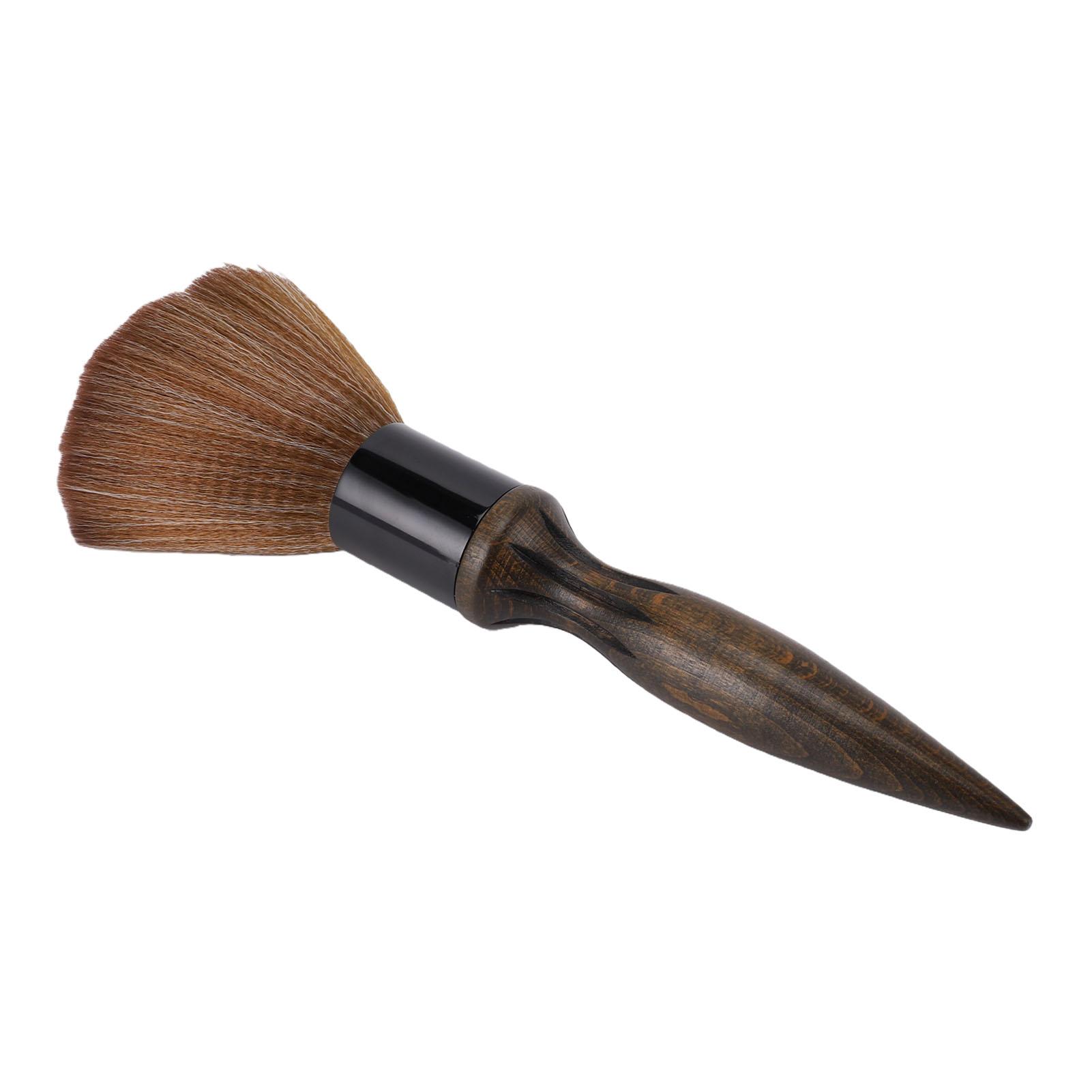 Neck Duster Brush Non Slip Wood   Handle Soft Haircut Brush Barbershop Accessories for Hairstylist