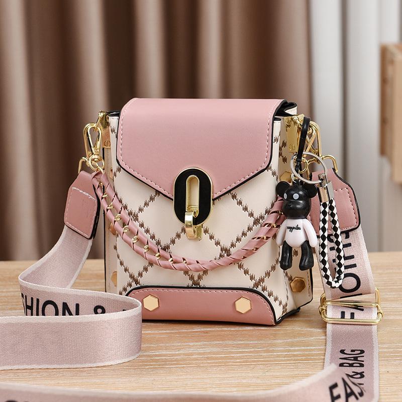 

Women s 2025 Fashion PVC Crossbody Bag - Small, Large Capacity Square Phone Handbag рожевий
