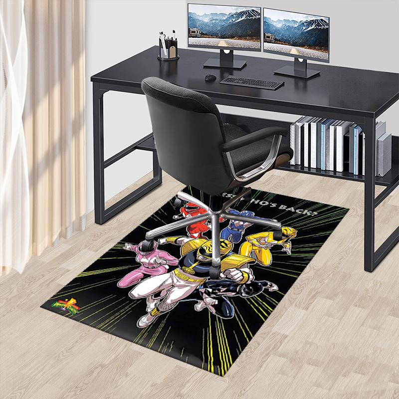 

1pc Power Rangers Office Chair Mat - Anime Cartoon Design, Non-Slip Carpet for Home Decor, Gaming Room, Seasonal Gift, Suitable for Office & Living Ro 60cm by 90cm