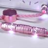 ATTACK SHARK C07 8Khz Coiled CNC Aluminum Alloy Magnetic Single Crystal Antenna Pink Cable, RGB, Processing, Nameplate, USB-C Type-C, 8-Core Copper,