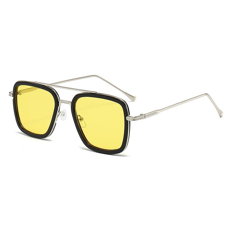 Stylish Men's Square Frame Sunglasses Inspired by Iron Man and Spider-Man - Trendy European and American Design, Large Frame