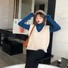 Spring and Autumn Fashion All-match Vest Women's Short Knit Waistcoat Solid Color Sleeveless Women's Sweater