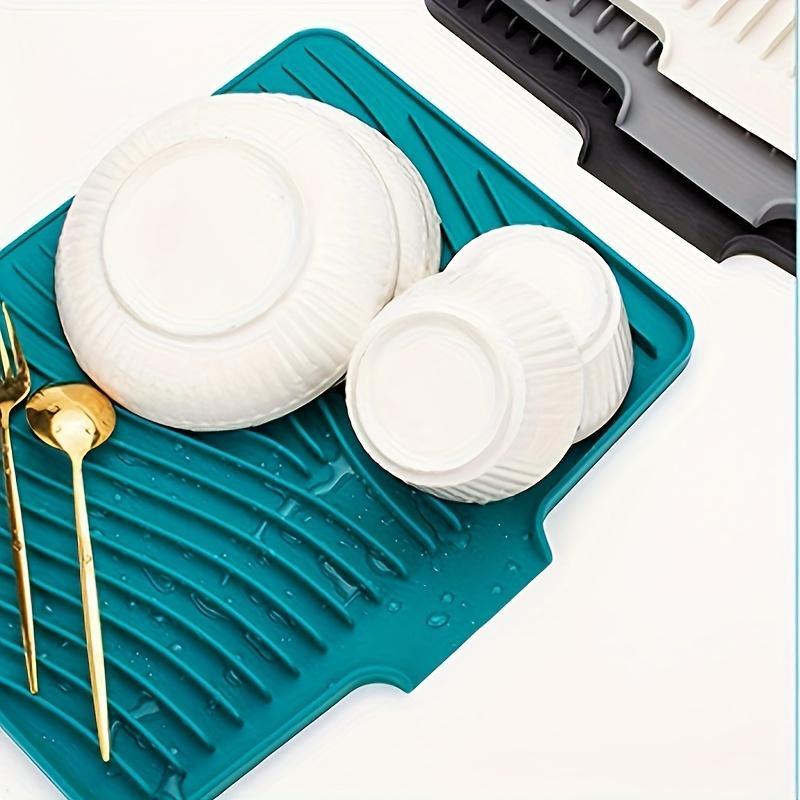 Tappetino Drenante in Silicone, Tappetino Leggero per Asciugare i Piatti, Tappetino Drenante Pieghevole, Sottopentola Antiscivolo Resistente al Calore con Isolamento Termico, Tappetino Drenante per Utensili