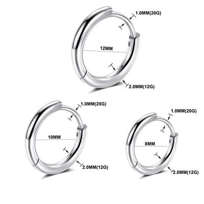 3 Paar Roestvrij Staal Oorbellen Ringetjes Hypoallergeen Huggie Oorbellen Kleine Ring Zilver Zwart Sleeper Oorbellen Voor Vrouwen Mannen