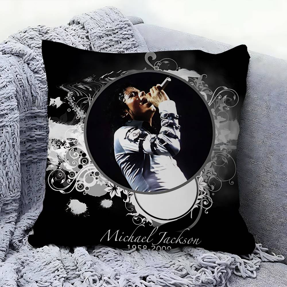 M-Michael Jackson Office Cushion Pillowcase Car Cushion Cover45X45CM Lumbar Pillowcase Sofa Pillowcover