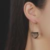 Green Translucent Japanese & Korean Semicircular Crystal Earrings - Versatile & Stylish for Women