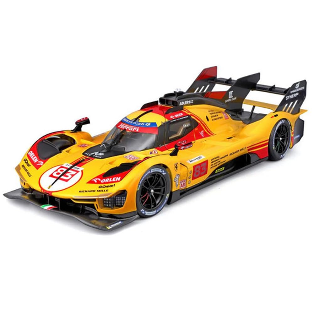 

Bburago 2024 Модель Масштаб Ferrari 499P Турбо V6 Команда AF Corse 2024 Автомобиль для гонок на выносливость 24 часа Ле-Мана Гоночный спортивный автомобиль Литая модель автомобиля 1/43 3.0L #83