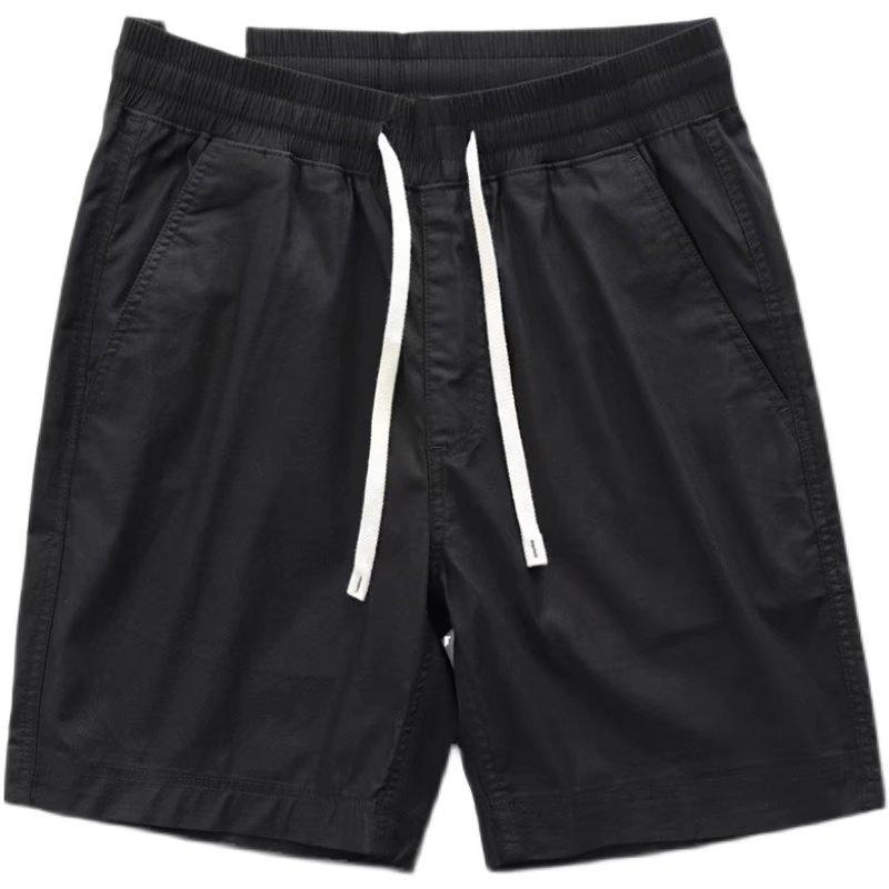 

Летние тонкие модные универсальные шорты, мужские новые эластичные быстросохнущие пляжные свободные повседневные шорты со шнурком на талии, спортивные брюки 3XL чёрный