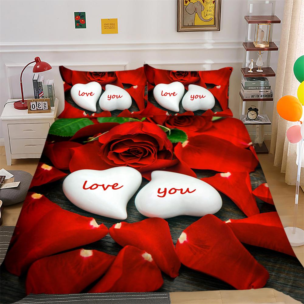 3D Flowers Printing Comforter Cover Set Twin Size Polyester Bedspreads Girl Luxury Soft Home Bedclothes