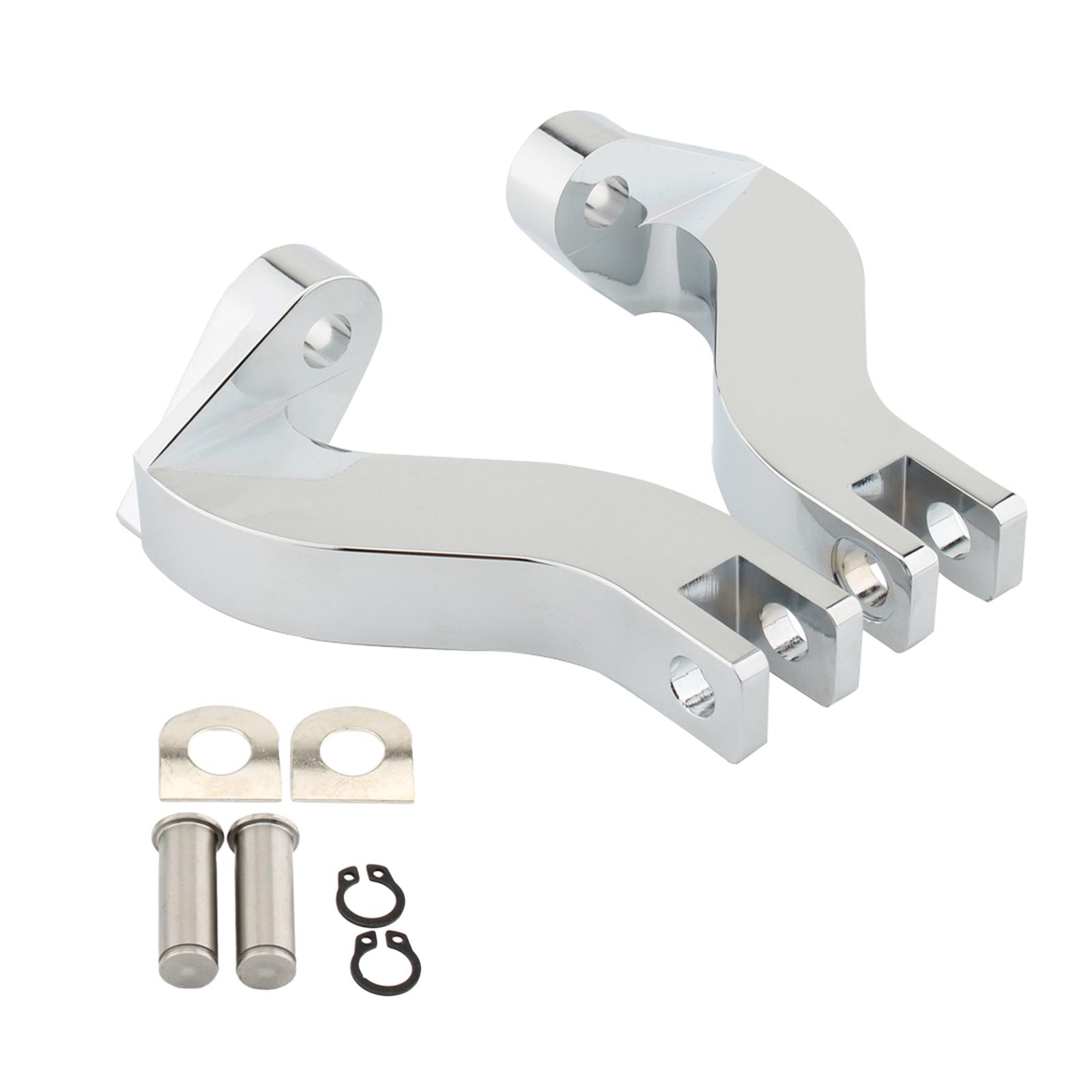 2x Motorcycle Passenger Foot Pegs Mount Rear Foot Pegs Mount Plating Silver