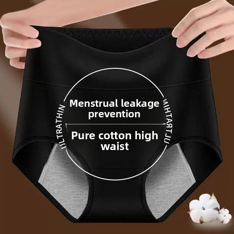 Female Spring and Autumn Menstrual Period Physiological Period Pure Cotton Leakproof High Waist Triangle Briefs