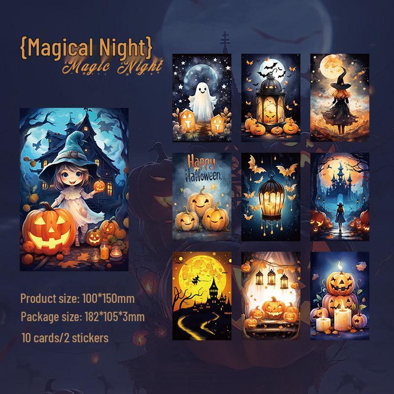 Halloween Magic Night Greeting Cards for Cross-border Decoration