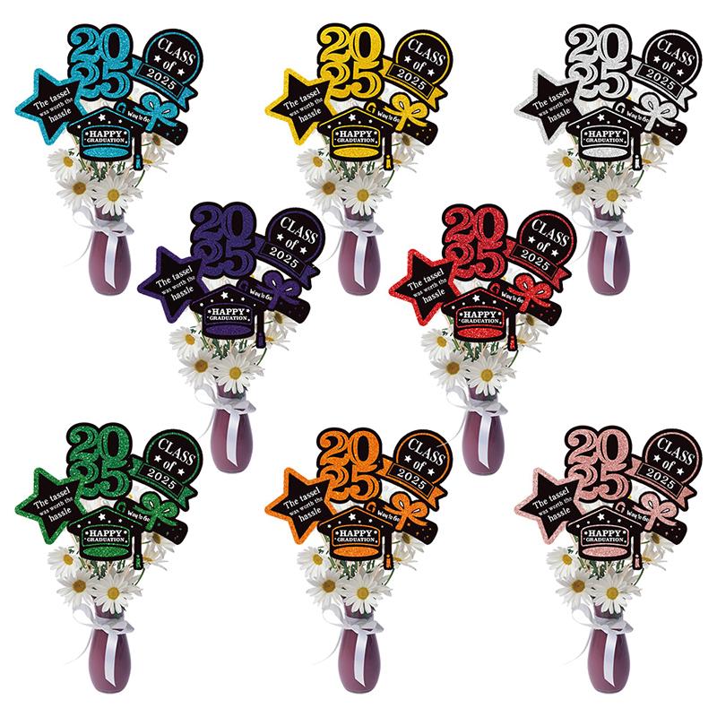 Paper Cupcake Toppers Class Of 2025 Graduation Decorations 2025 Grad Centerpiece Sticks Graduation Party Table Topper Decoration