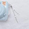 Beaded Wrist Strap Cross Pendant Keyring Hollow Heart Bead Wrist Strap Y2k