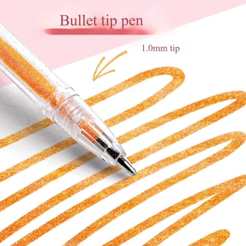 Glitter Gel Pens Pack Colored Glitter Pens, Colorful Sparkles Gel Markers for Journaling Coloring Art Crafting Supplies