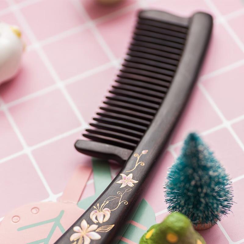Tan Mujiang Black Ebony Wooden Comb Gift Set