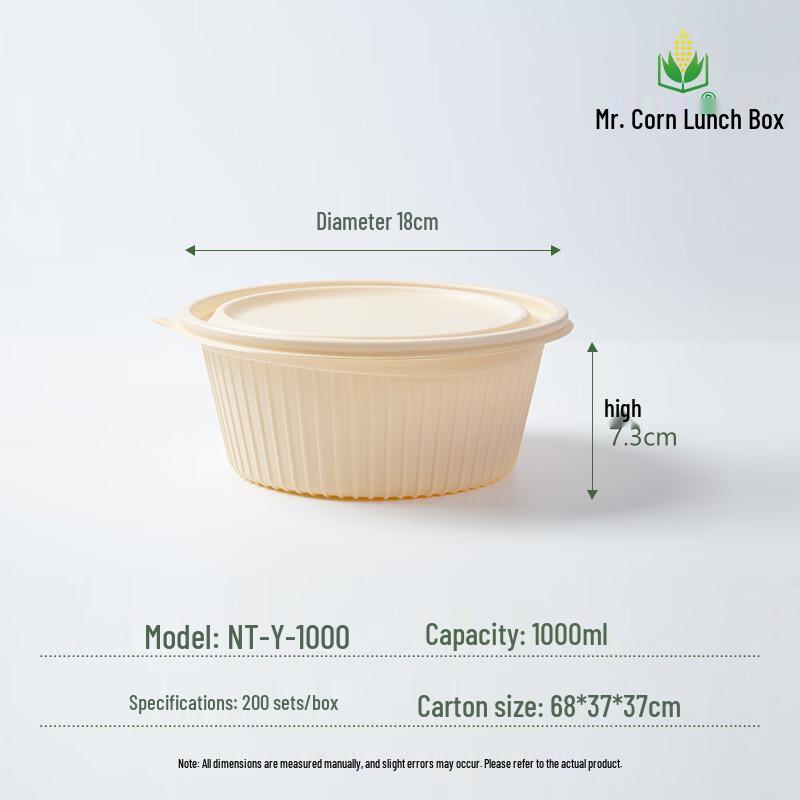 Biodegradable Corn Starch Round Food Container