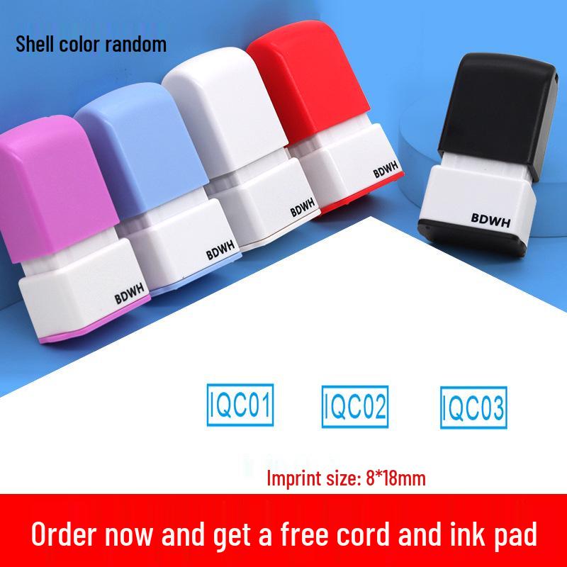 Medium QC Stamp: Auto-Inking, Employee & Pass Numbering, Inspection Approved.