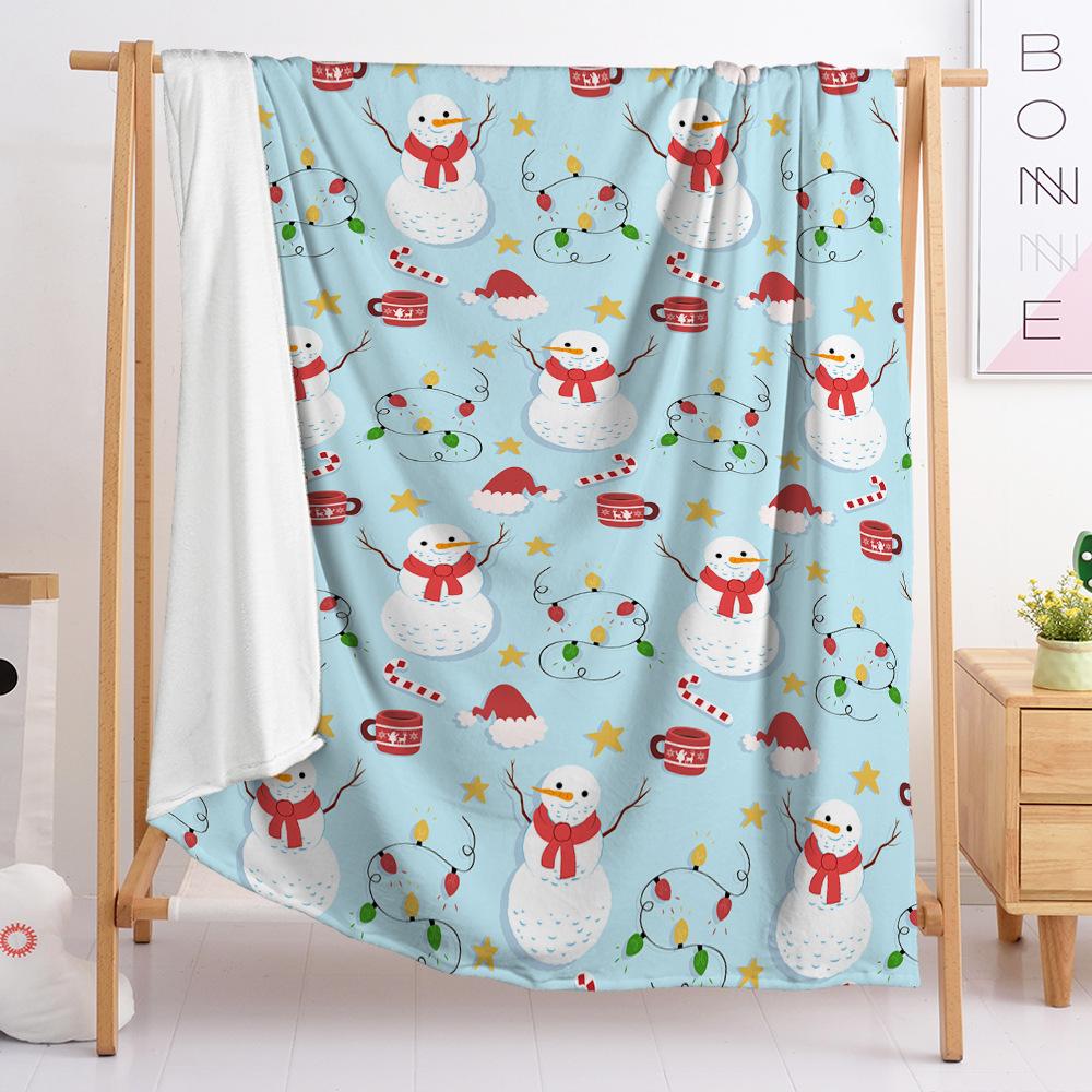 Christmas Blanket Flannel Blanket Gift Snowman Blanket Spring And Autumn