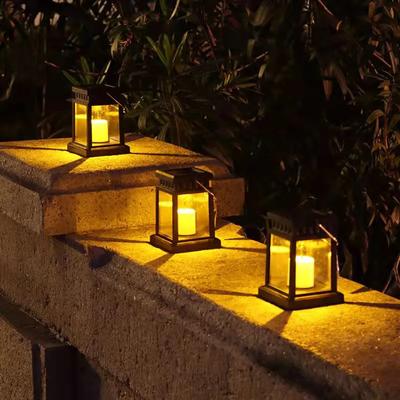 Luce solare per esterni, giardino, candela tremolante, lanterna, lampada a energia solare, luci a LED sospese per la decorazione del patio e del giardino