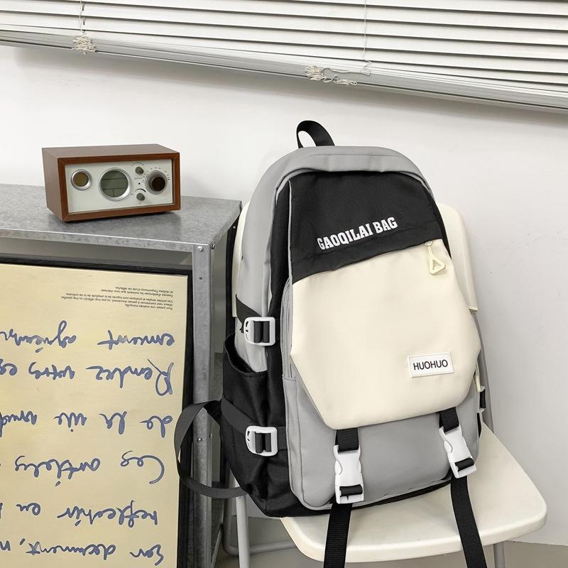 

Chao junior high school student schoolbag is breathable, wear-resistant and burden-reducing nylon material is suitable for boys and girls чорний