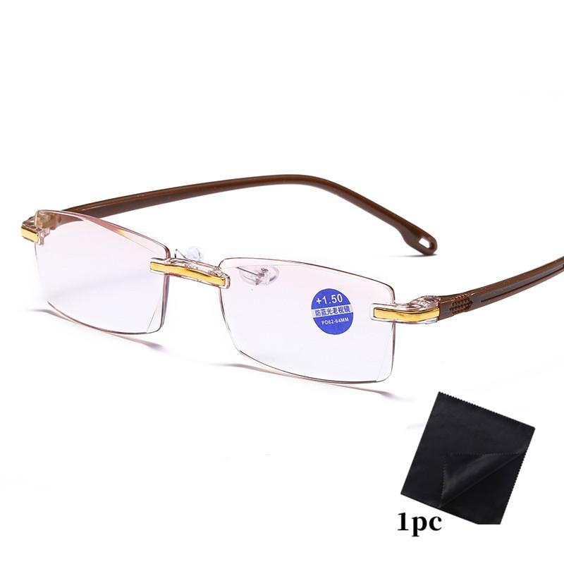 Rimless  Diopter Glasses Unisex Reading Glasses Classic Men Women Anti Blue Light Prescription Eyeglasses  Presbyopia Eyewear