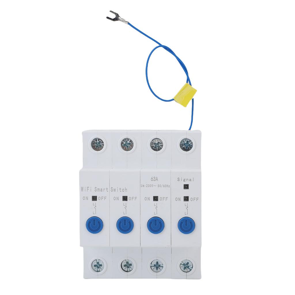 WiFi Circuit Breaker APP Remote Control 4P Isolated Timing Smart Power Switch for Home Appliances 63A Up to 200 Channels