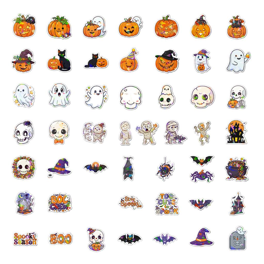 50 Pcs Halloween Stickers for Bottles Gifts and Party Decorations
