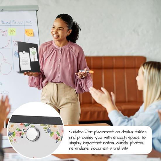 Magnetic Message Board Metal Bulletin Board Magnet Display Stand for Home School Office Fitness Tracking Meal Planning Whiteboard