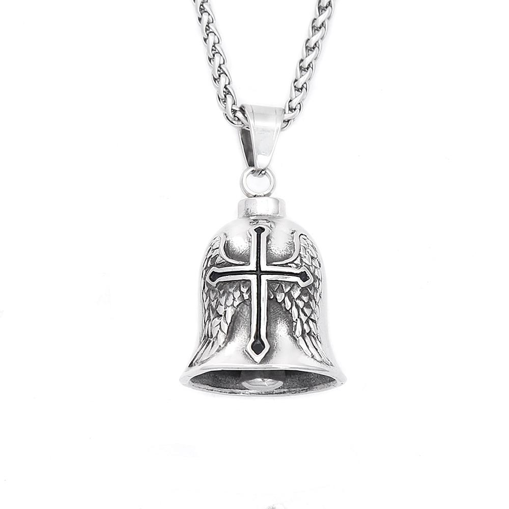 

Vintage Fashion Stainless Steel Charm Riding Bell Pendant Necklaces for Men Motorcycle Rock Party Amulet Jewelry Gifts Wholesale