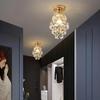 1 szt. Elegancki Mini Kryształowy Żyrandol Półwpuszczany Żyrandol, Lampa do Przedpokoju