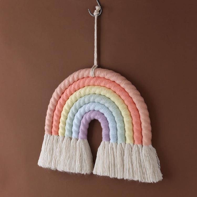 Weaving Ornaments Nordic Kid Rooms Wall Hanging Rainbow Shaped 2 Sizes To Choose