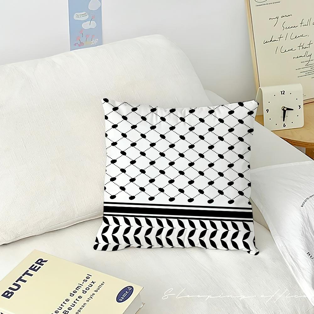 Arabische Keffiyeh Traditionelles Muster Sofa Wohnzimmer Schlafzimmer Kopfteil Rückenlehne Kissen Quadratisches Kissen Nickerchen Kissenbezug