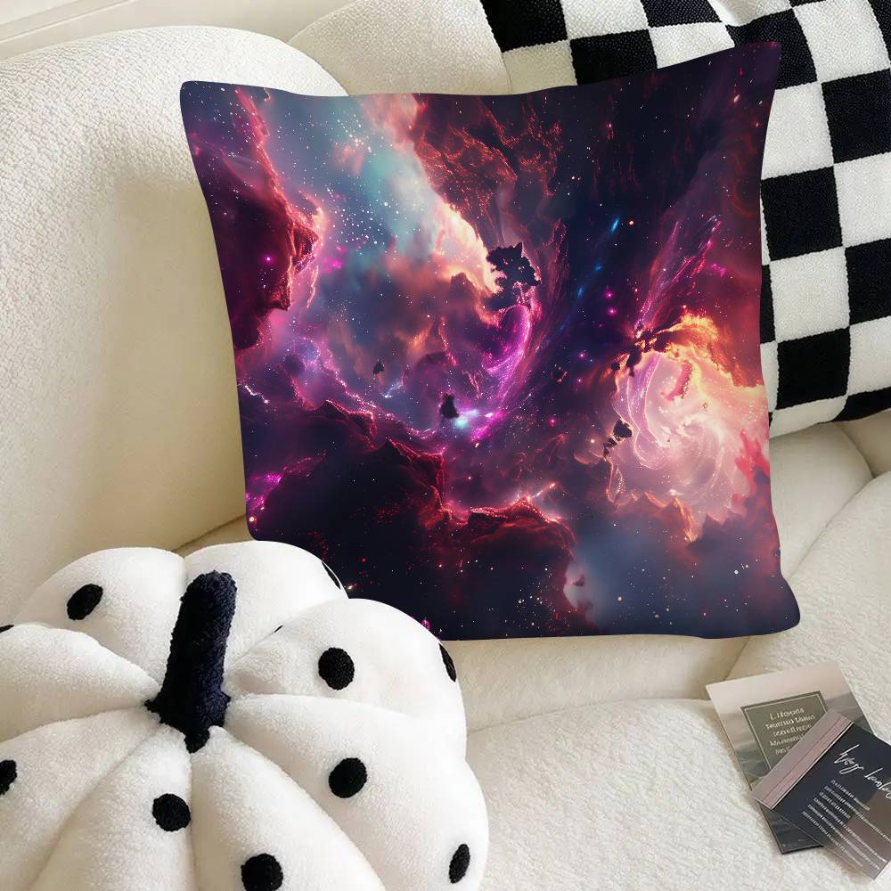 

Universe Galaxy Planet Pillow Case Fashion Square Pillowcase Bedroom Sofa Room Ins Decoration Leisure 40x40 cm