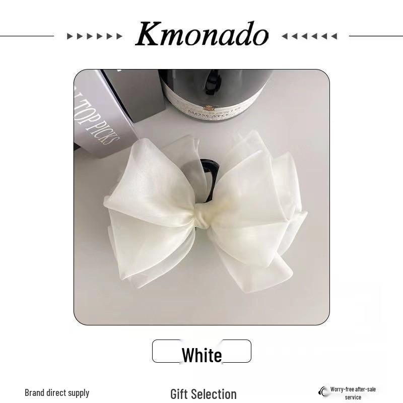 Fugitive Princess Satin Bow Hair Claw Clip - Elegant Updo Accessory