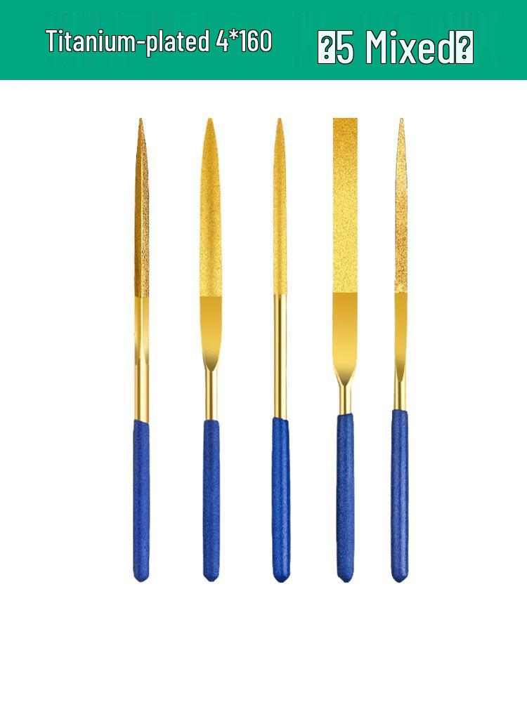 Diamantfeilen mit Titanbeschichtung, Legierungsraspel-Set für Metall- & Jadeschleifen