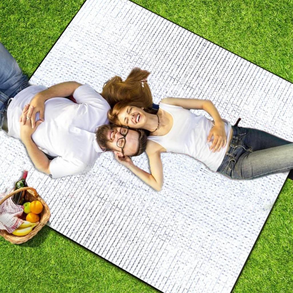 Mata Kempingowa Piankowa Koc Folia Aluminiowa Izolacja Piankowa Mata Folia Podkładka do Spania Termiczna Outdoor Namiot Footprint Odbijająca Ciepło