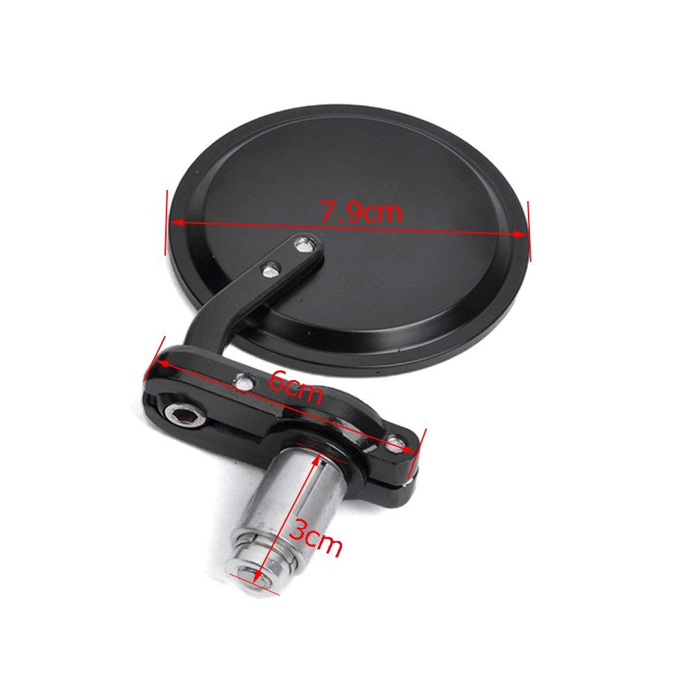 Zpětné zrcátko Karun pro motocykl, Univerzální zpětné zrcátko pro motocykl, Zrcátko do konce řídítek, CNC kulatý tvar, Levé a