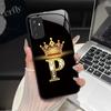 For Samsung M52 5G Case Galaxy M14 SM-M526B SM-M146B Phone Case ShockProof Fashion Initial Letter Hard Tempered Glass Back Cover
