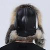 Mens Winter Hats Natural Fluffy Raccoon Fur Luxury Warm Adjustable Quality Sheepskin Bomber Ushanka Stylish Trapper Hat
