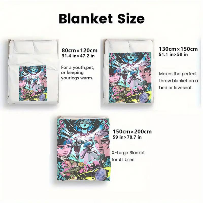 Arcane Season 2D Flat Pattern Flannel Blanket High quality All Seasons Warmth and Comfort Perfect for Christmas Gifts.PMT0914108