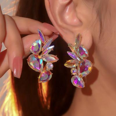 Luxury Sparkling Crystal Women's Earrings Temperament Fashion Earrings Elegant Trend Ear Jewelry