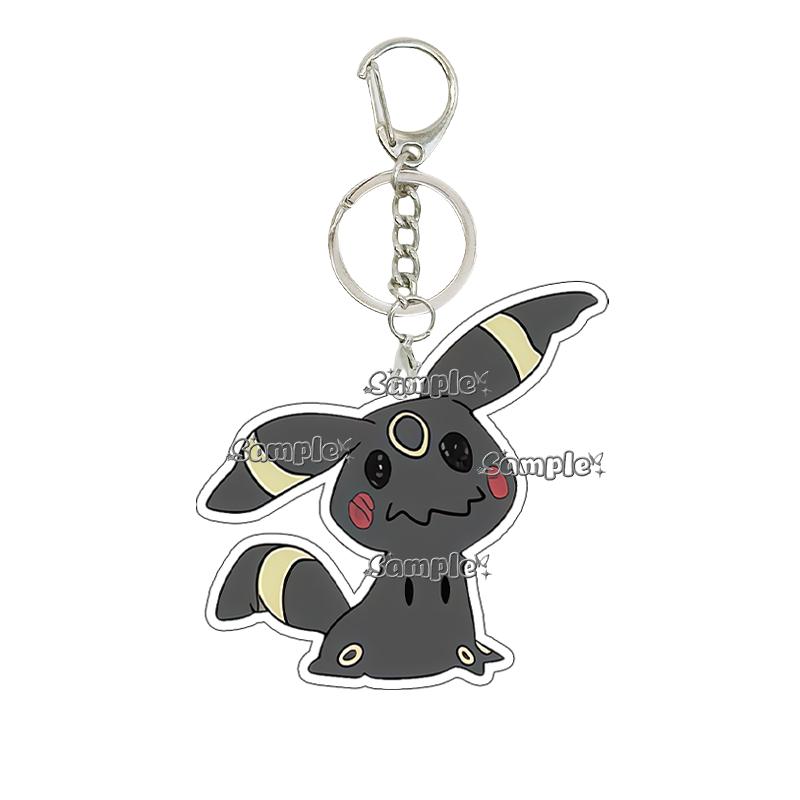 Creative Anime Eevee Leafeon Glaceon Umbreon Jolteon Anime Double-sided Printing Acrylic Keychain Key Ring Jewelry  Accessories