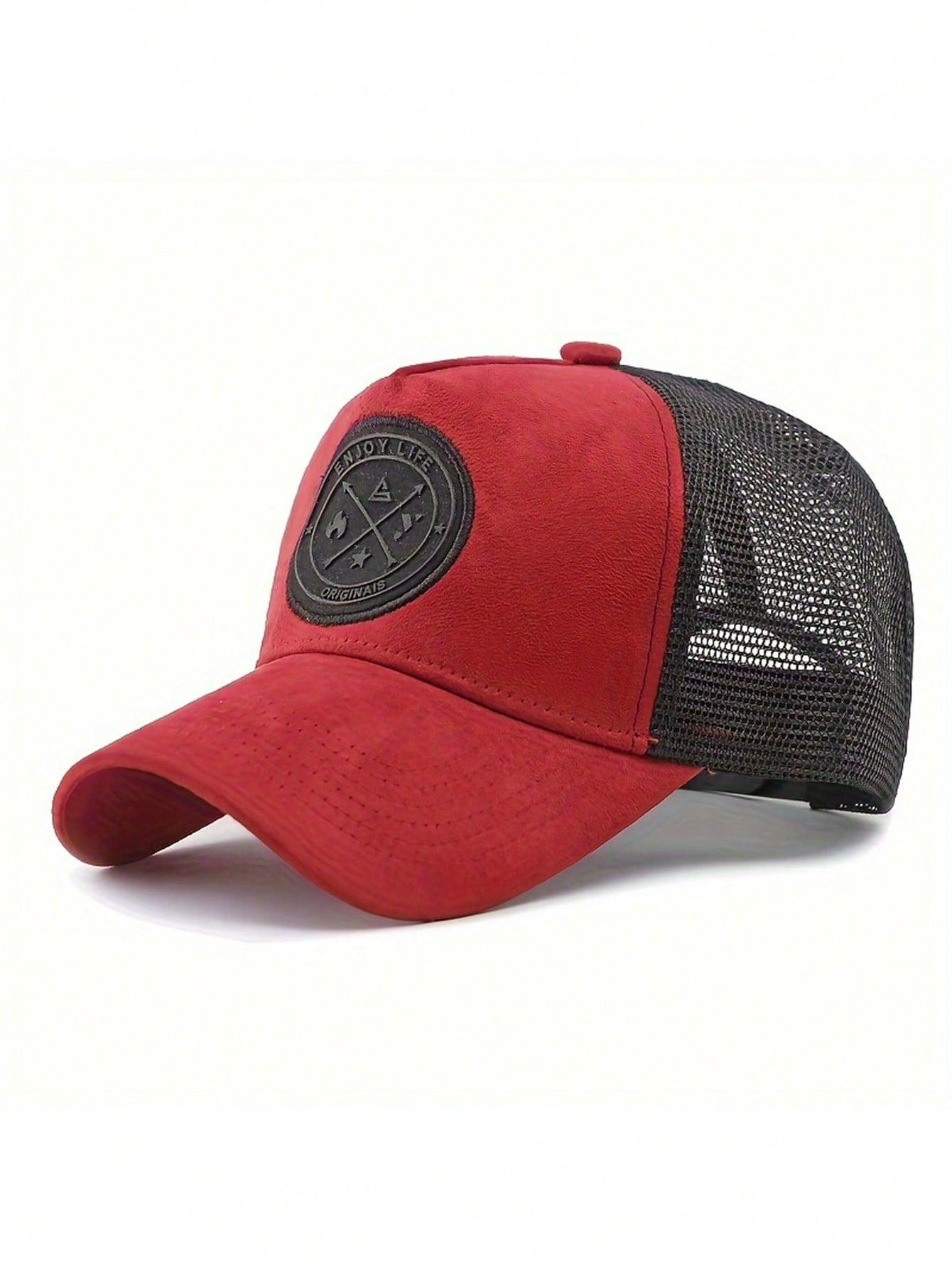 

Street Style Fashion Hat Men s Mesh Versatile Visor Simple Peaked Hat Adjustable красный