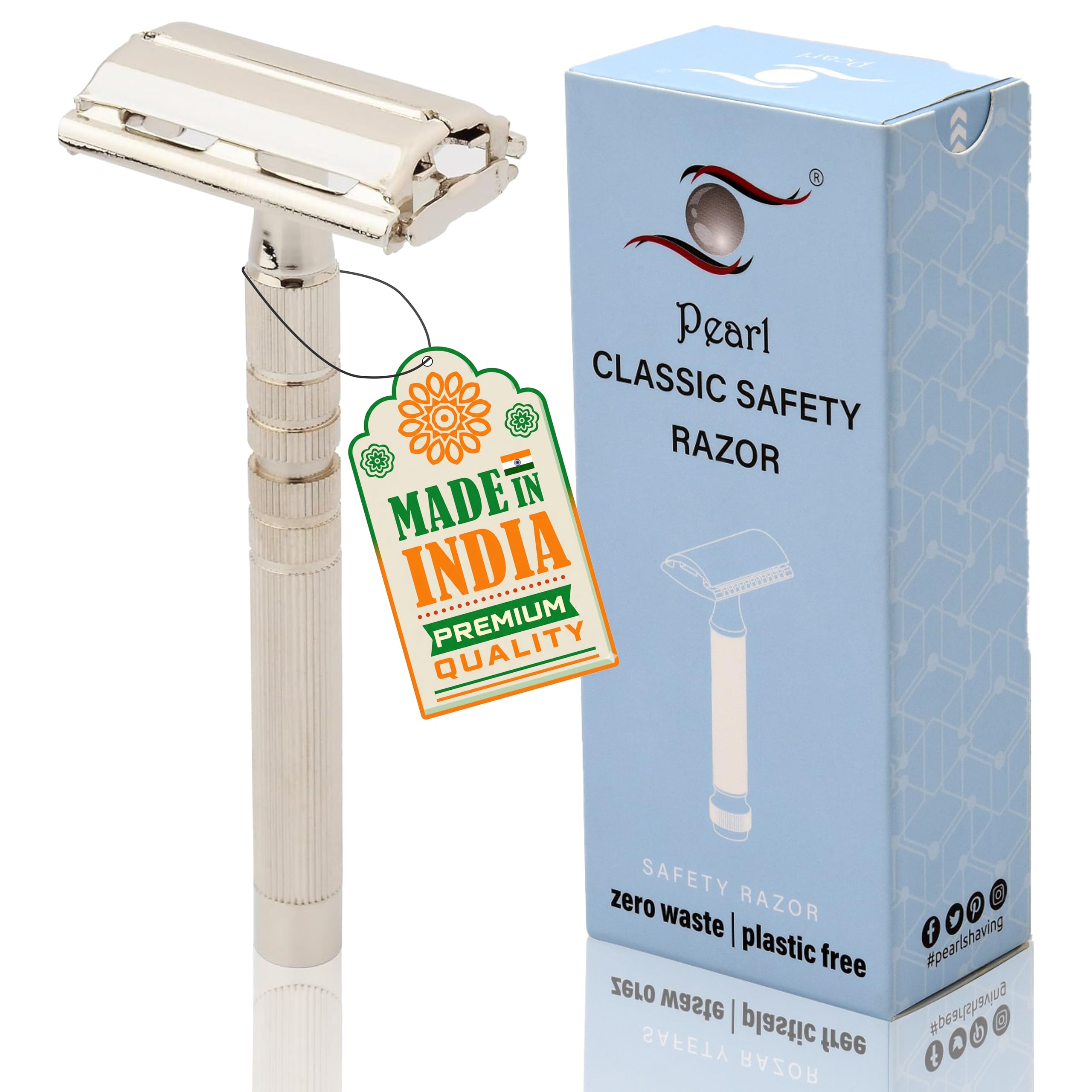 Pearl Shaving Double Edge Butterfly Safety Razor LS-01 (Nickle)